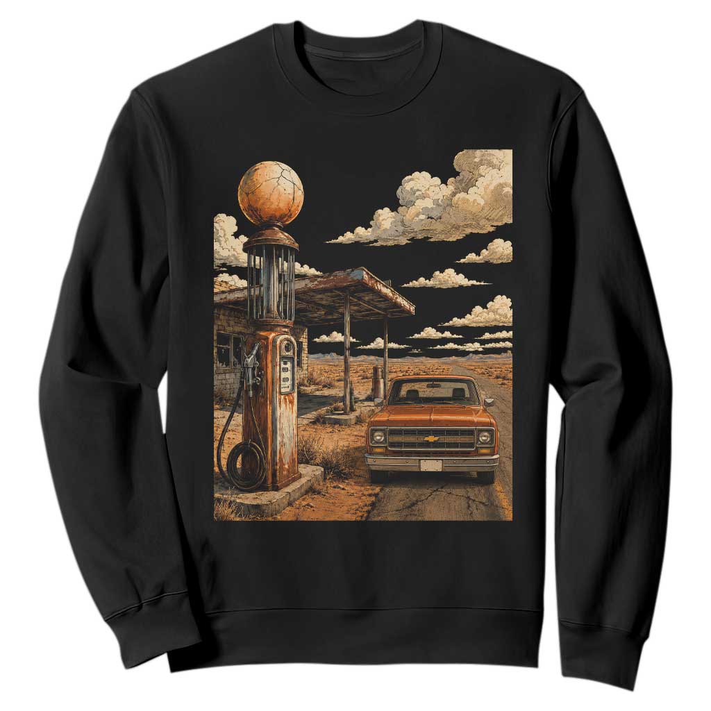 Highway 66 Classic Gas Pump Desert Classic Pickup Truck Car Lover Sweatshirt TS14 Black Print Your Wear