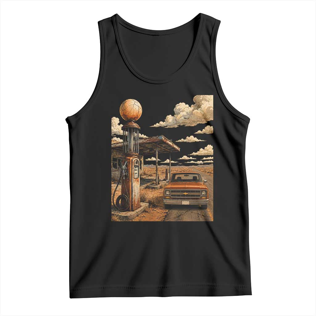 Route Highway 66 Classic Gas Pump Desert Classic Pickup Truck Car Lover Tank Top TS14 Black Print Your Wear