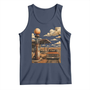 Highway 66 Classic Gas Pump Desert Classic Pickup Truck Car Lover Tank Top TS14 Navy Print Your Wear