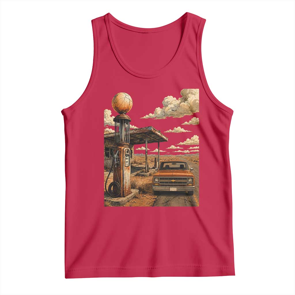 Highway 66 Classic Gas Pump Desert Classic Pickup Truck Car Lover Tank Top TS14 Red Print Your Wear