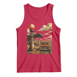 Highway 66 Classic Gas Pump Desert Classic Pickup Truck Car Lover Tank Top TS14 Red Print Your Wear