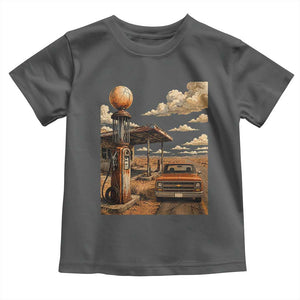Highway 66 Classic Gas Pump Desert Classic Pickup Truck Car Lover Toddler T Shirt TS14 Dark Heather Print Your Wear