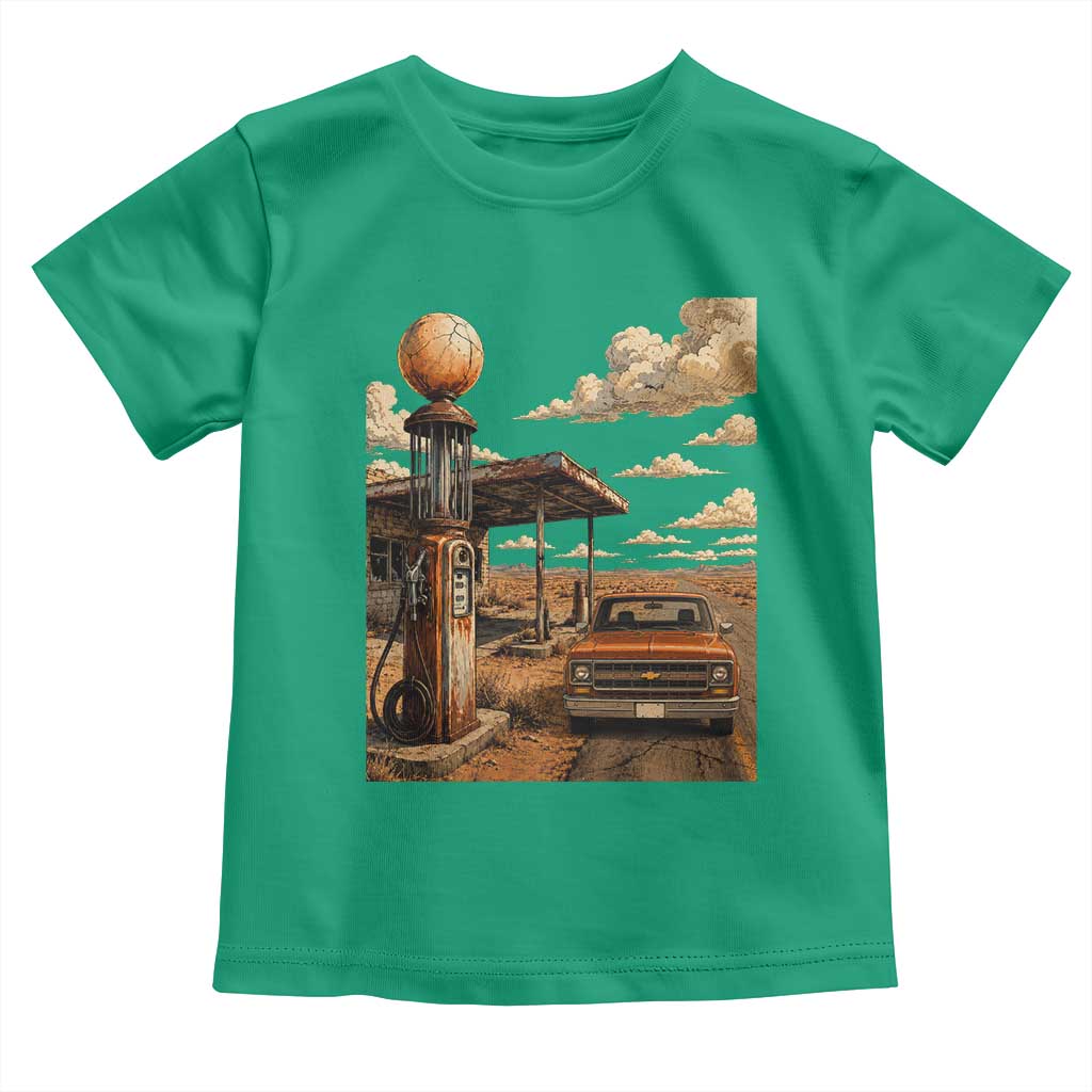 Highway 66 Classic Gas Pump Desert Classic Pickup Truck Car Lover Toddler T Shirt TS14 Irish Green Print Your Wear