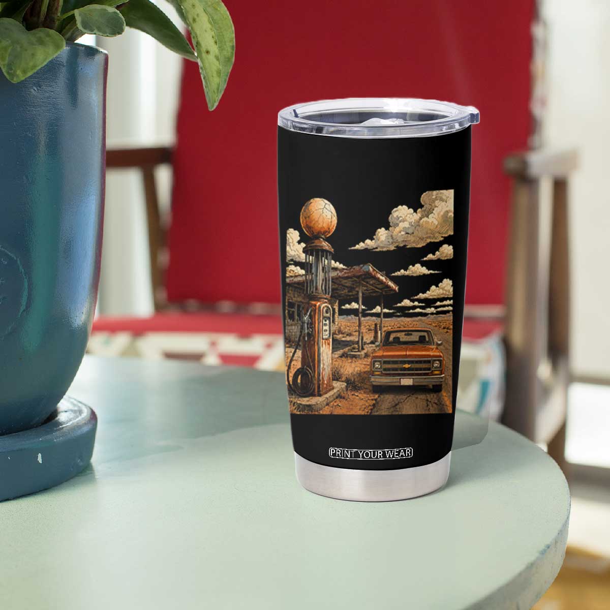 Highway 66 Classic Gas Pump Desert Classic Pickup Truck Car Lover Tumbler Cup TS14 Print Your Wear