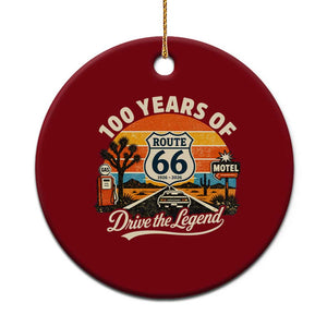 Vintage Highway 66 100th Anniversary 2026 Americana Road Trip Souvenir Ceramic Ornament TS14 1pc Red Print Your Wear
