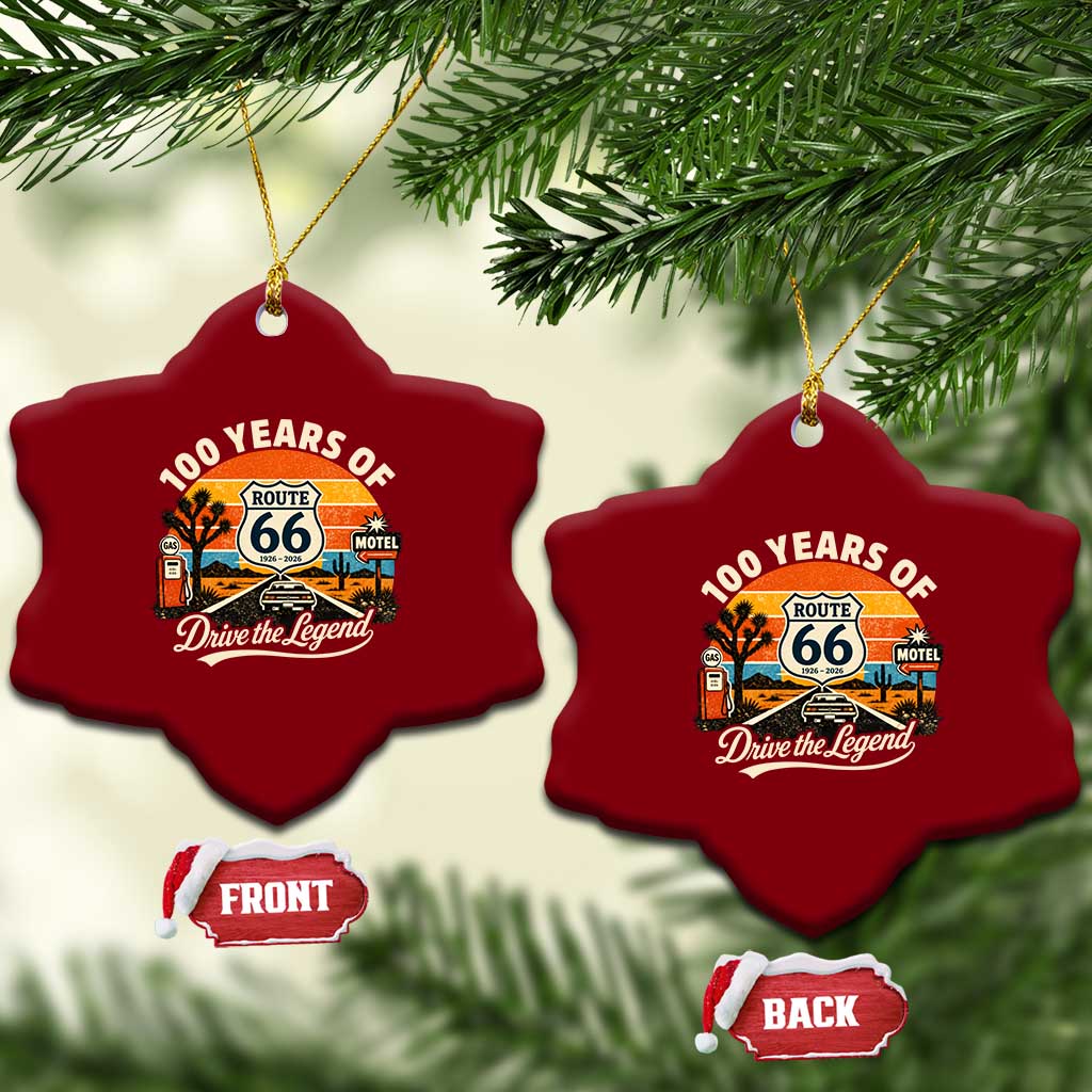Vintage Highway 66 100th Anniversary 2026 Americana Road Trip Souvenir Ceramic Ornament TS14 Print Your Wear