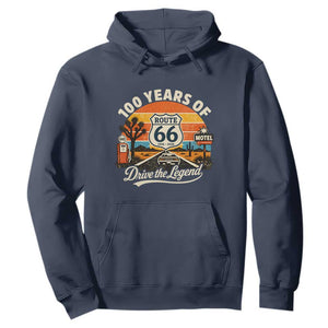 Vintage Highway 66 100th Anniversary 2026 Americana Road Trip Souvenir Hoodie TS14 Navy Print Your Wear
