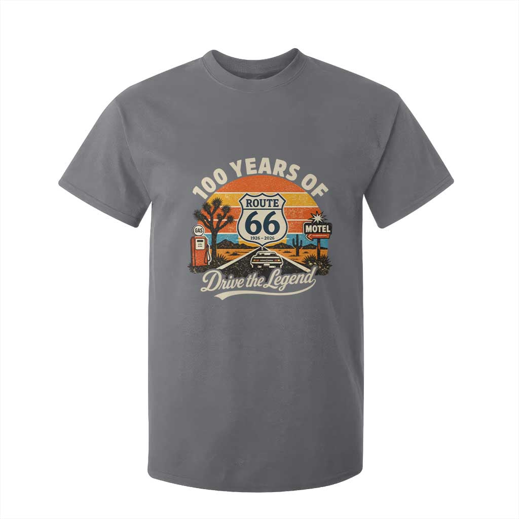 Vintage Highway 66 100th Anniversary 2026 Americana Road Trip Souvenir T Shirt For Kid TS14 Charcoal Print Your Wear