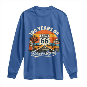 Vintage Highway 66 100th Anniversary 2026 Americana Road Trip Souvenir Long Sleeve Shirt TS14 Royal Blue Print Your Wear