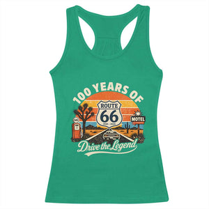 Vintage Highway 66 100th Anniversary 2026 Americana Road Trip Souvenir Racerback Tank Top TS14 Irish Green Print Your Wear