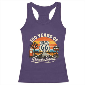 Vintage Highway 66 100th Anniversary 2026 Americana Road Trip Souvenir Racerback Tank Top TS14 Purple Print Your Wear