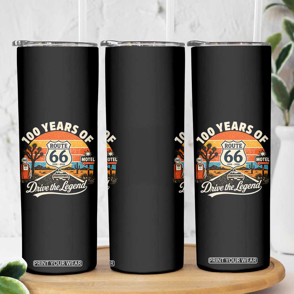 Vintage Highway 66 100th Anniversary 2026 Americana Road Trip Souvenir Skinny Tumbler TS14 Print Your Wear