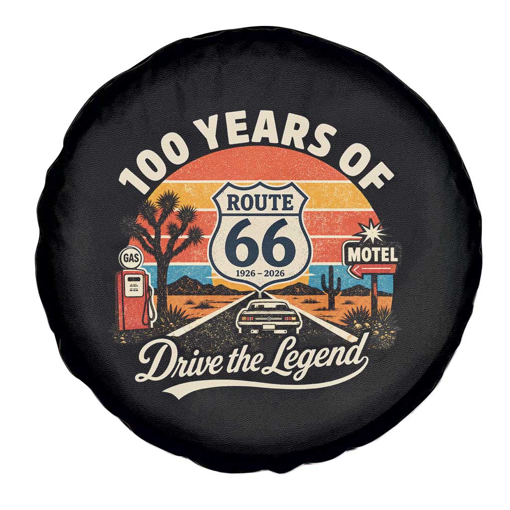 Vintage Highway 66 100th Anniversary 2026 Americana Road Trip Souvenir Spare Tire Cover TS14 Print Your Wear