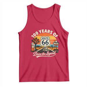 Vintage Highway 66 100th Anniversary 2026 Americana Road Trip Souvenir Tank Top TS14 Red Print Your Wear