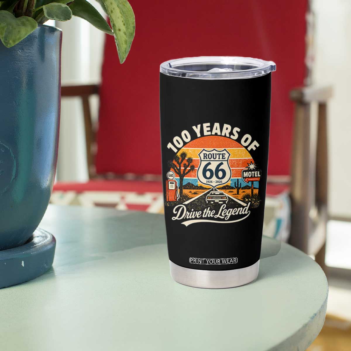 Vintage Highway 66 100th Anniversary 2026 Americana Road Trip Souvenir Tumbler Cup TS14 Print Your Wear