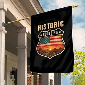 Historic Highway 66 Garden Flag Vintage American Road Sign Americana Road Trip TS14 Print Your Wear