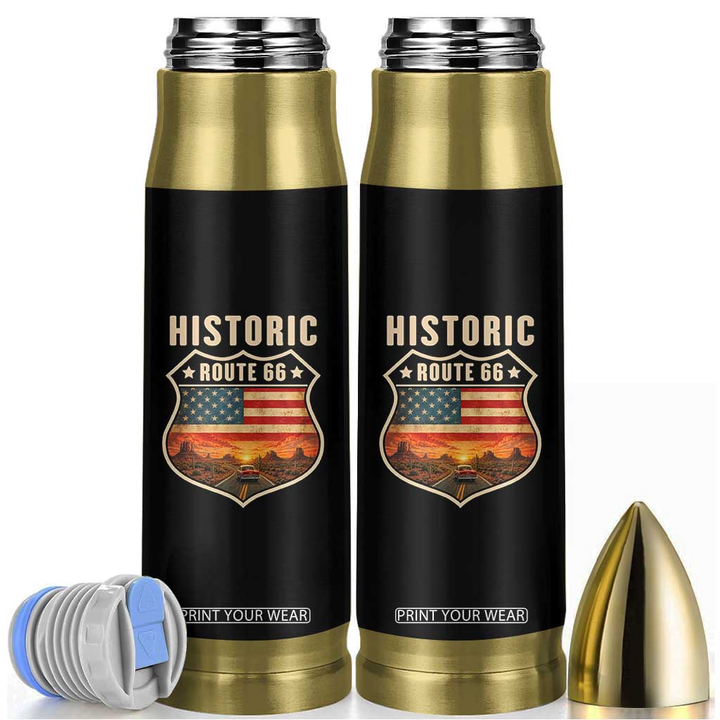 Historic Route Highway 66 Bullet Tumbler Vintage American Road Sign Americana Road Trip TS14 Black Print Your Wear