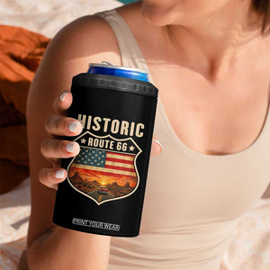 Historic Highway 66 4 in 1 Can Cooler Tumbler Vintage American Road Sign Americana Road Trip TS14 Print Your Wear