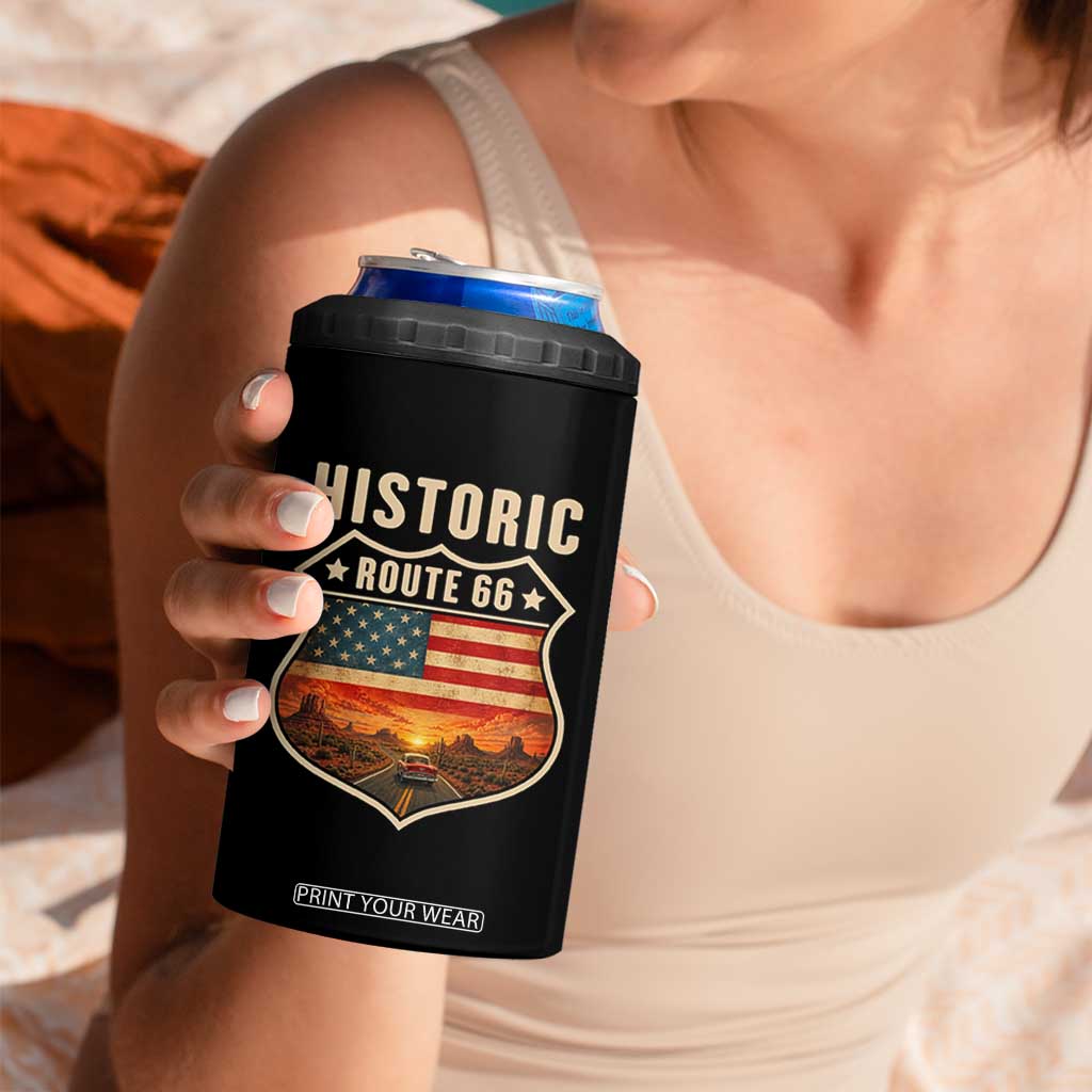 Historic Highway 66 4 in 1 Can Cooler Tumbler Vintage American Road Sign Americana Road Trip TS14 Print Your Wear