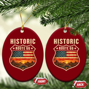 Historic Highway 66 Ceramic Ornament Vintage American Road Sign Americana Road Trip TS14 Print Your Wear
