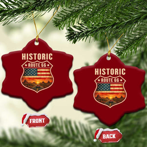 Historic Highway 66 Ceramic Ornament Vintage American Road Sign Americana Road Trip TS14 Print Your Wear