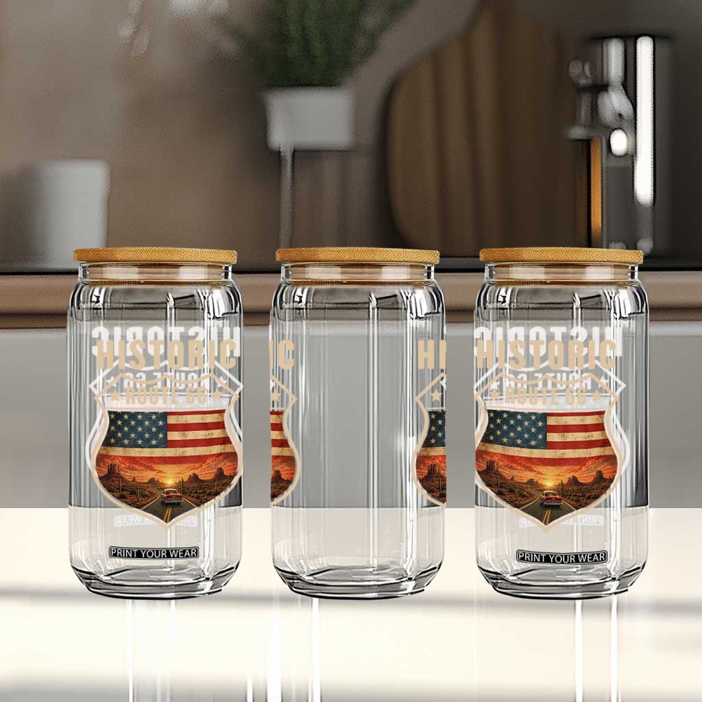 Historic Highway 66 Glass Can Vintage American Road Sign Americana Road Trip TS14 Print Your Wear