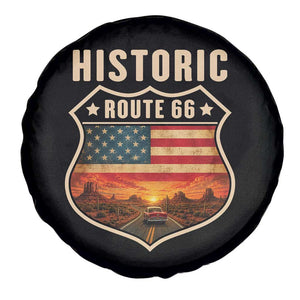 Historic Highway 66 Spare Tire Cover Vintage American Road Sign Americana Road Trip TS14 Print Your Wear