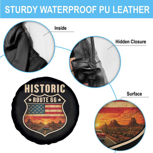 Historic Highway 66 Spare Tire Cover Vintage American Road Sign Americana Road Trip TS14 Print Your Wear