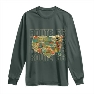 Highway 66 Travel Map 100th Anniversary 1926-2026 Long Sleeve Shirt Vintage Americana Centennial Road Trip Souvenir