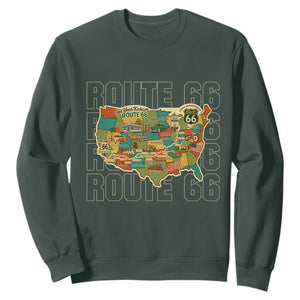 Highway 66 Travel Map 100th Anniversary 1926-2026 Sweatshirt Vintage Americana Centennial Road Trip Souvenir