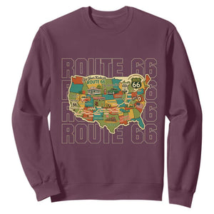 Highway 66 Travel Map 100th Anniversary 1926-2026 Sweatshirt Vintage Americana Centennial Road Trip Souvenir