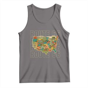 Highway 66 Travel Map 100th Anniversary 1926-2026 Tank Top Vintage Americana Centennial Road Trip Souvenir