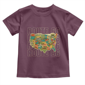 Highway 66 Travel Map 100th Anniversary 1926-2026 Toddler T Shirt Vintage Americana Centennial Road Trip Souvenir