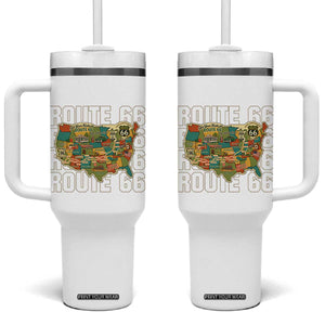 Highway 66 Travel Map 100th Anniversary 1926-2026 Tumbler With Handle Vintage Americana Centennial Road Trip Souvenir