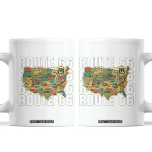 Highway 66 Travel Map 100th Anniversary 1926-2026 Coffee Mug Vintage Americana Centennial Road Trip Souvenir