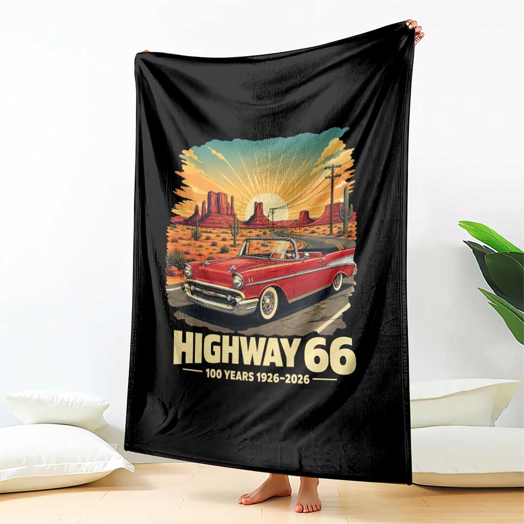 Vintage Highway 66 100th Anniversary Souvenir Throw Blanket TS14 Print Your Wear