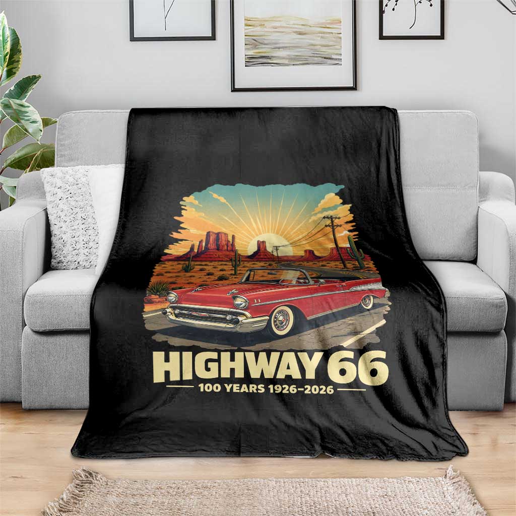 Vintage Highway 66 100th Anniversary Souvenir Throw Blanket TS14 Print Your Wear