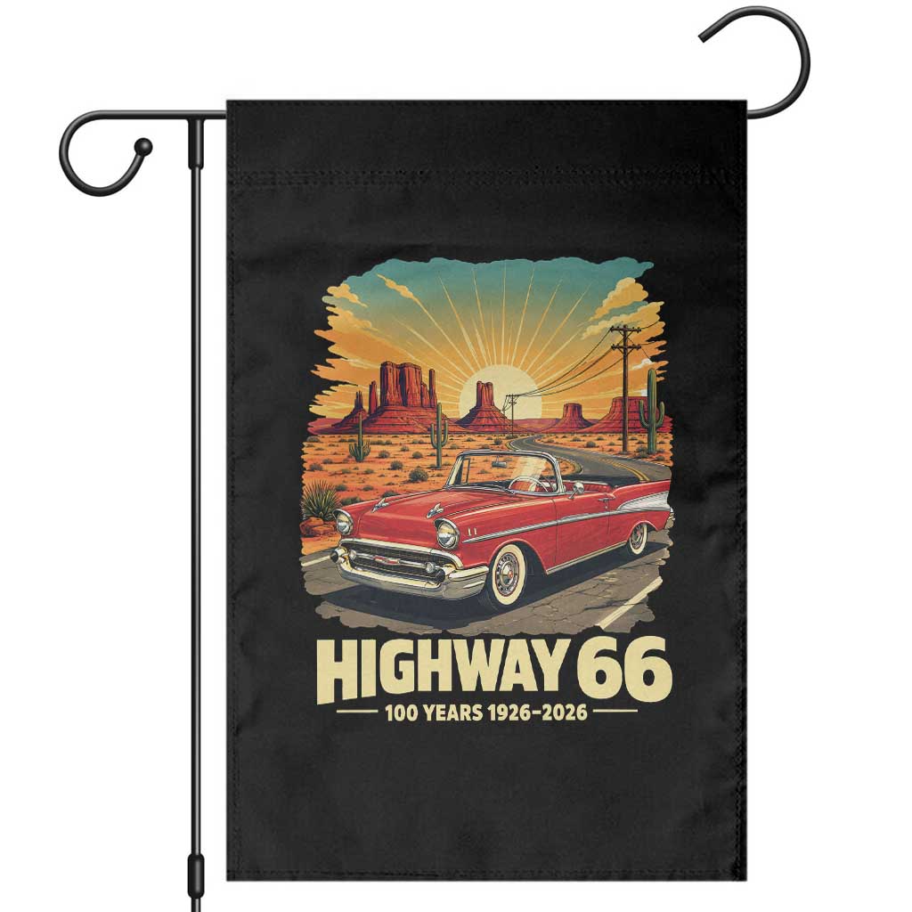 Vintage Route Highway 66 100th Anniversary Souvenir Garden Flag TS14 Black Print Your Wear