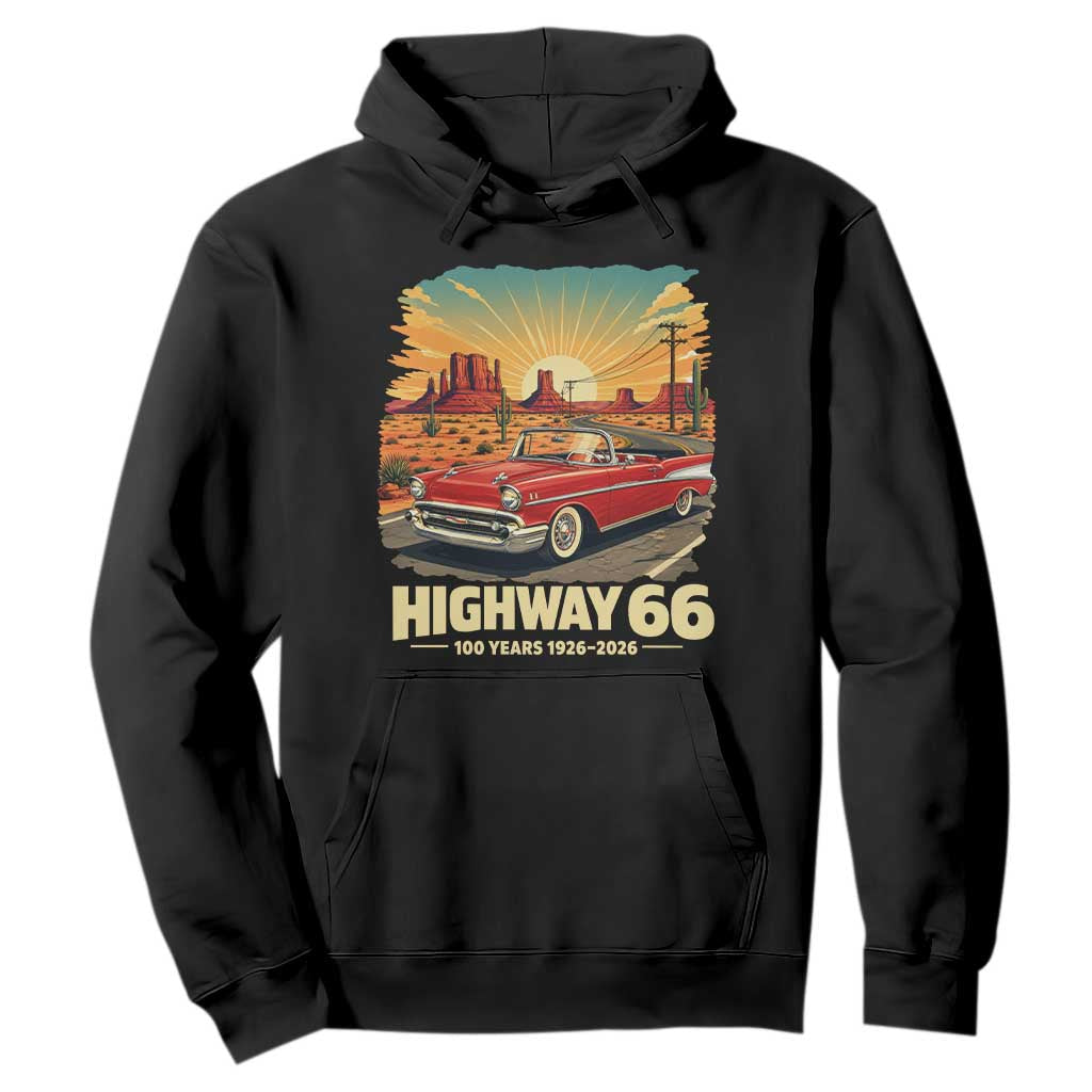 Vintage Route Highway 66 100th Anniversary Souvenir Hoodie TS14 Black Print Your Wear