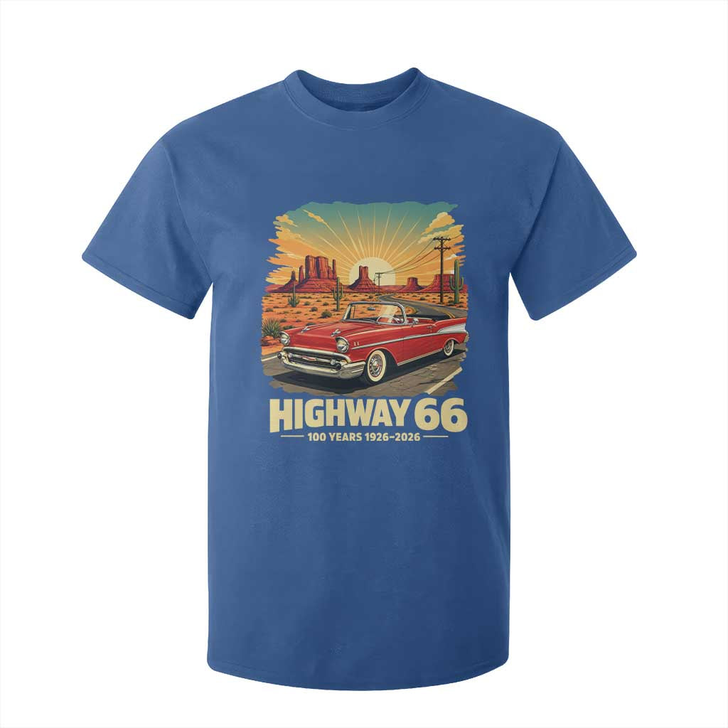 Vintage Highway 66 100th Anniversary Souvenir T Shirt For Kid TS14 Royal Blue Print Your Wear