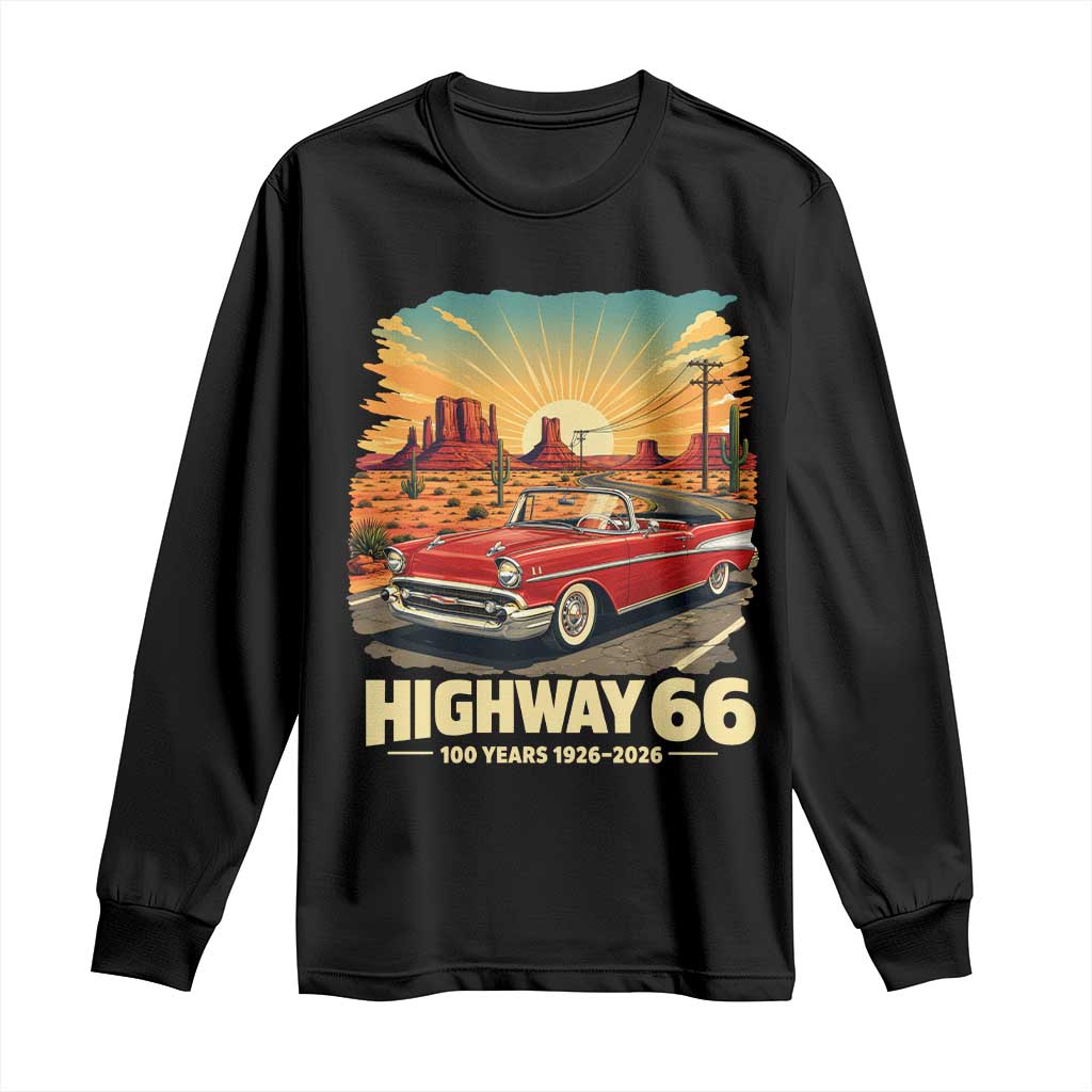 Vintage Highway 66 100th Anniversary Souvenir Long Sleeve Shirt TS14 Black Print Your Wear