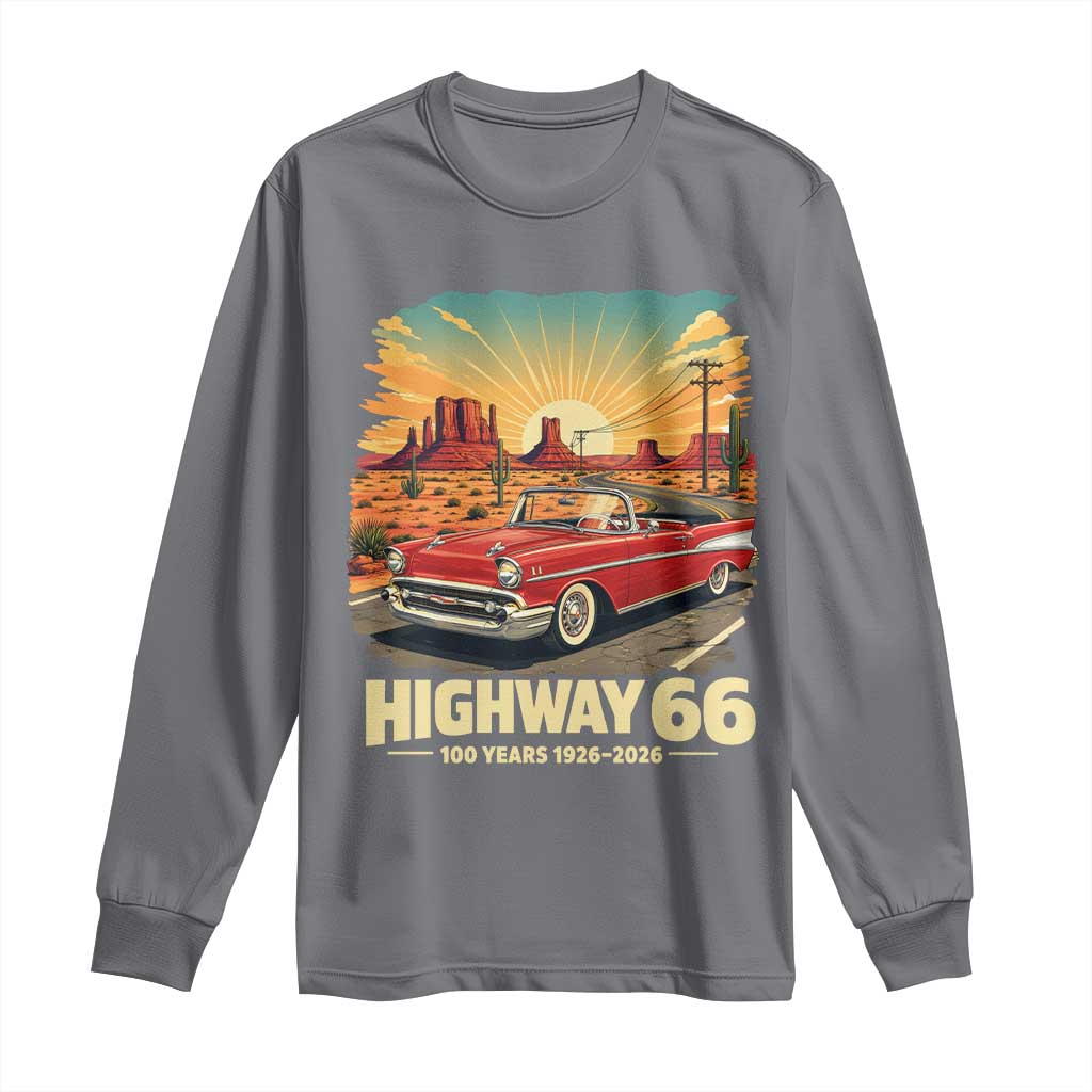 Vintage Highway 66 100th Anniversary Souvenir Long Sleeve Shirt TS14 Charcoal Print Your Wear