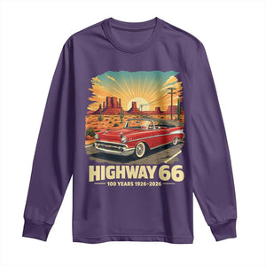Vintage Highway 66 100th Anniversary Souvenir Long Sleeve Shirt TS14 Purple Print Your Wear