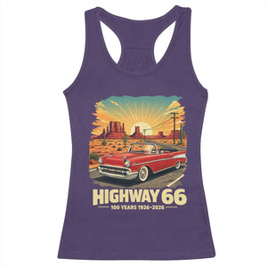 Vintage Highway 66 100th Anniversary Souvenir Racerback Tank Top TS14 Purple Print Your Wear