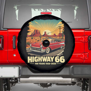 Vintage Highway 66 100th Anniversary Souvenir Spare Tire Cover TS14 Black Print Your Wear