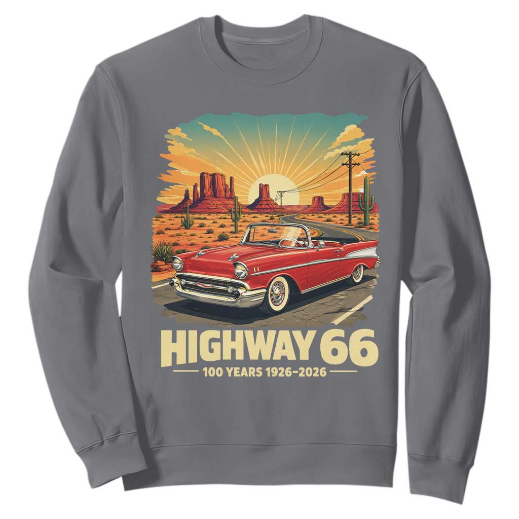 Vintage Highway 66 100th Anniversary Souvenir Sweatshirt TS14 Charcoal Print Your Wear