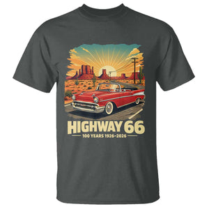 Vintage Highway 66 100th Anniversary Souvenir T Shirt TS14 Dark Heather Print Your Wear