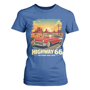 Vintage Highway 66 100th Anniversary Souvenir T Shirt For Women TS14 Royal Blue Print Your Wear