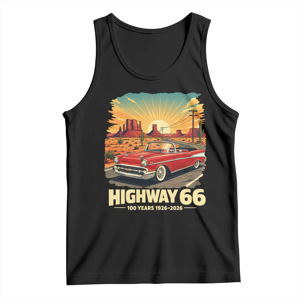 Vintage Route Highway 66 100th Anniversary Souvenir Tank Top TS14 Black Print Your Wear
