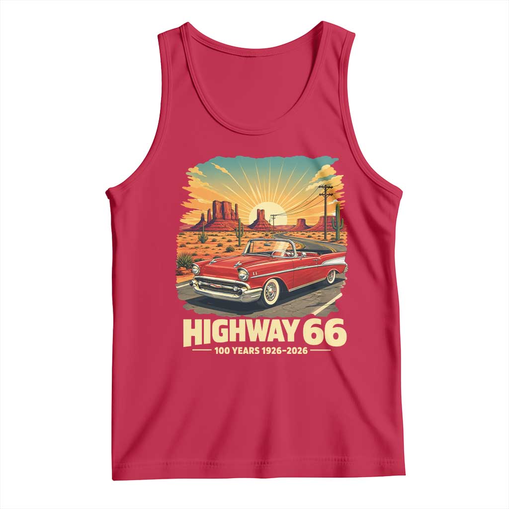 Vintage Highway 66 100th Anniversary Souvenir Tank Top TS14 Red Print Your Wear